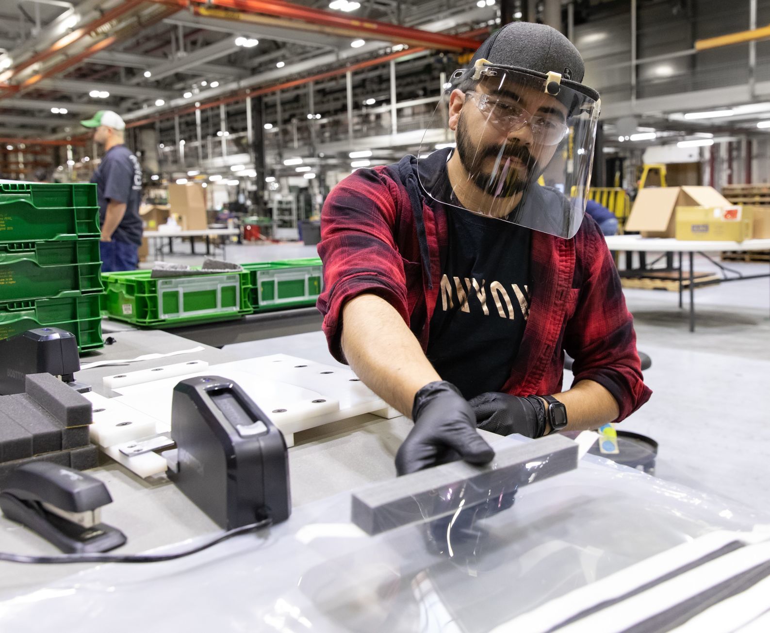 John Deere face shield assembly